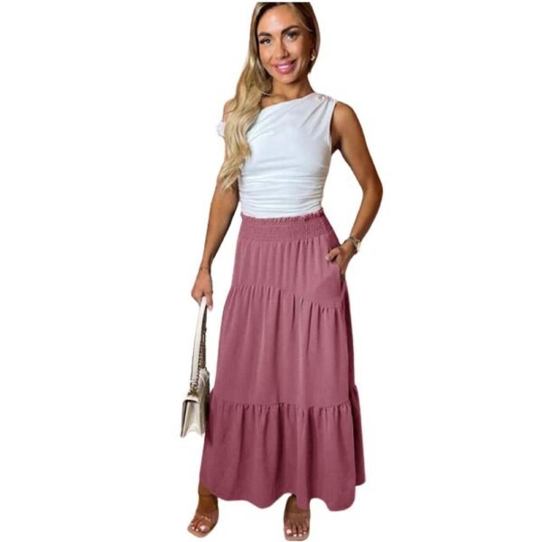 Ladies Sheering Maxi Skirt Women's Tiered Panel Full length Party Fashion Skirts Casual Womenswear Comfort