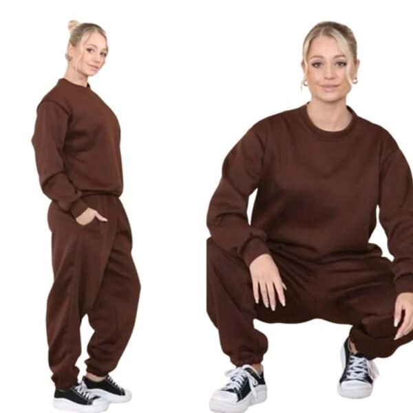 Ladies women’s Fleece Long Sleeve oversized 2pieces Top Bottom loungewear casual Girls baggy tracksuit Womenswear Overalls Comfort Basic