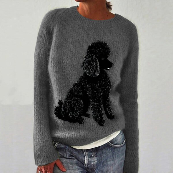 Black Poodle Plush Dog Art Cozy Sweater