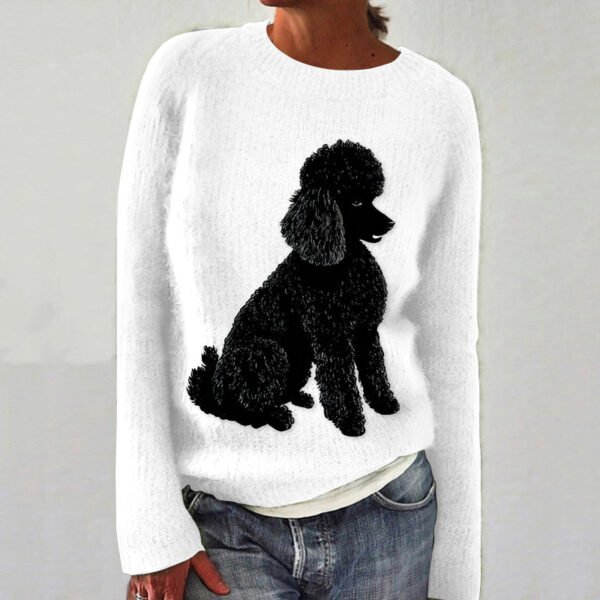 Black Poodle Plush Dog Art Cozy Sweater