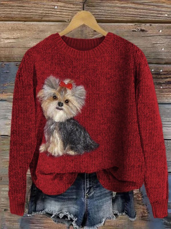 Lovely Yorkshire Terrier Dog Felt Cozy Knit Sweater