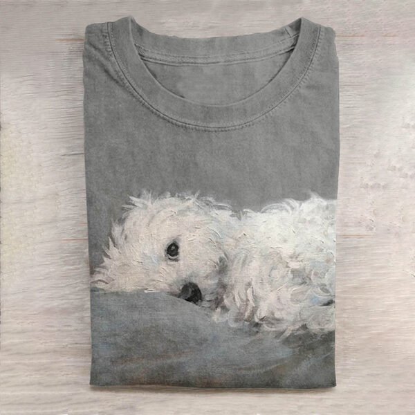 Cute Dog Print Short Sleeve T-Shirt