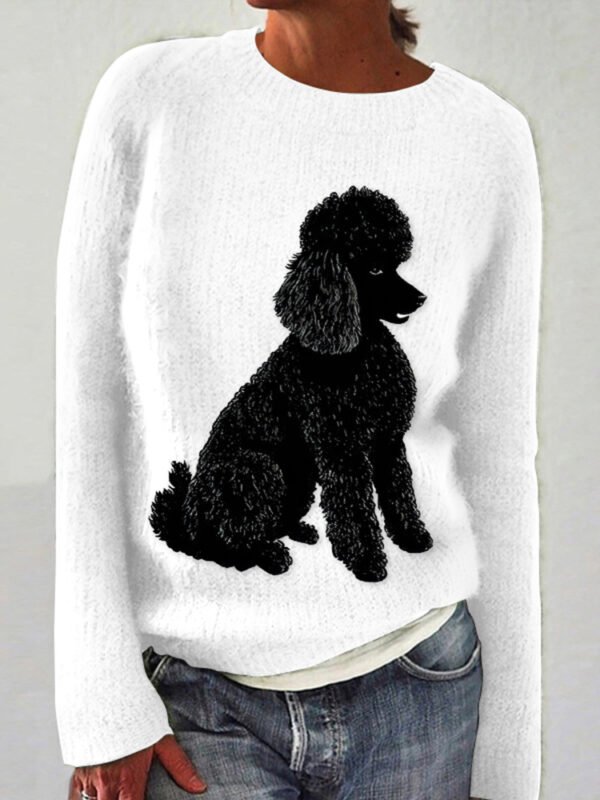 Black Poodle Plush Dog Art Cozy Sweater