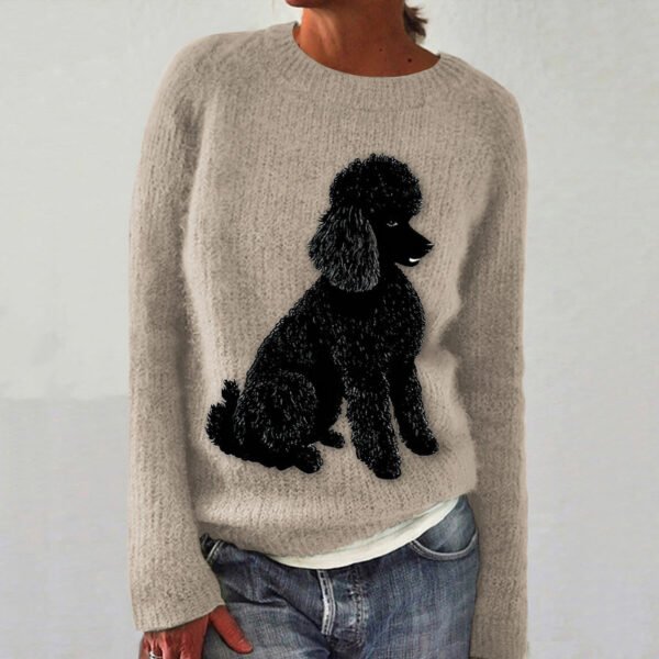 Black Poodle Plush Dog Art Cozy Sweater