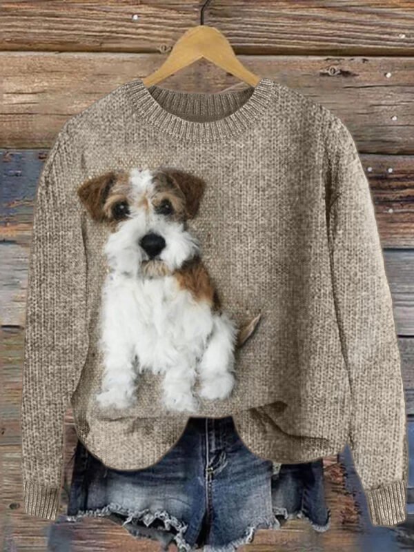 Fuzzy Dog Cozy Knit Sweater