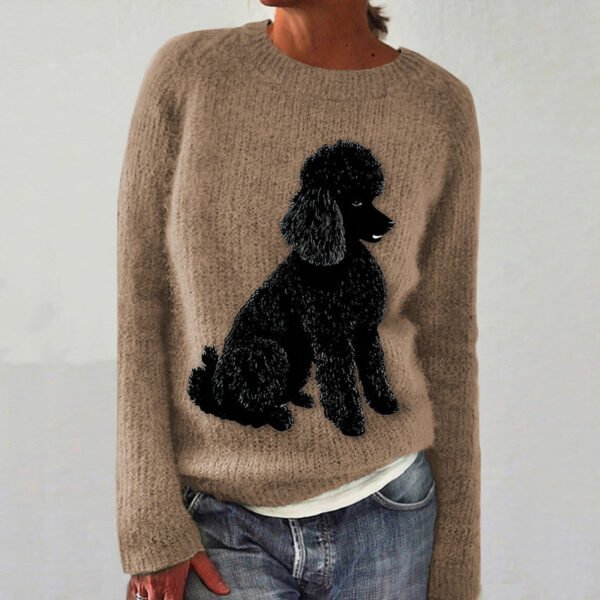 Black Poodle Plush Dog Art Cozy Sweater